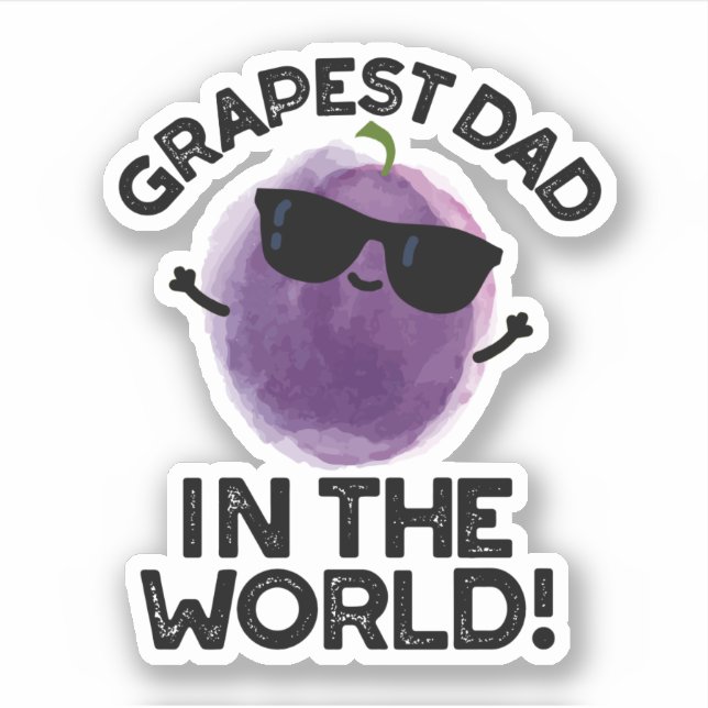 Pegatina Pun De Fruta Grapest Dad In The World (Anverso)