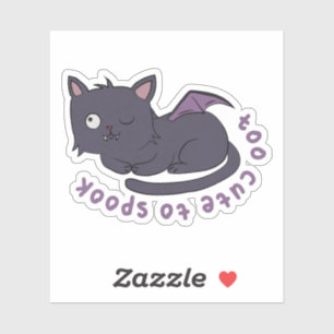 Pegatina Pun de gato de Halloween: Demasiado lindo para hab