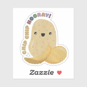 Pegatina Pun de la Papa: Chip Chip Hooray