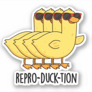 Pegatina Pun de pato animal divertido para repro-duck-tion