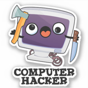 Pegatina Pun de tecnología divertida para hackers de comput