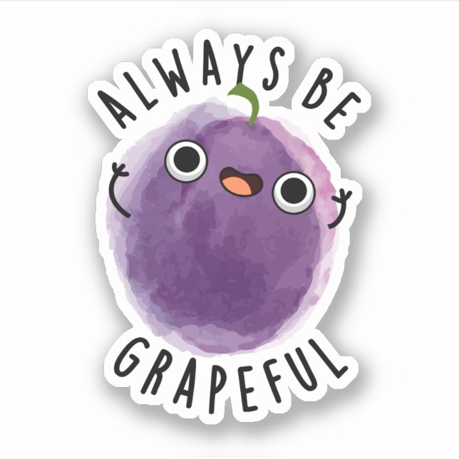 Pegatina Pun de uva divertida y grapeada (Anverso)