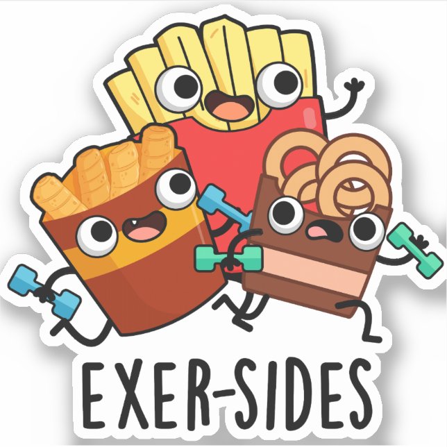 Pegatina Pun del ejercicio divertido de los lados del exter (Anverso)