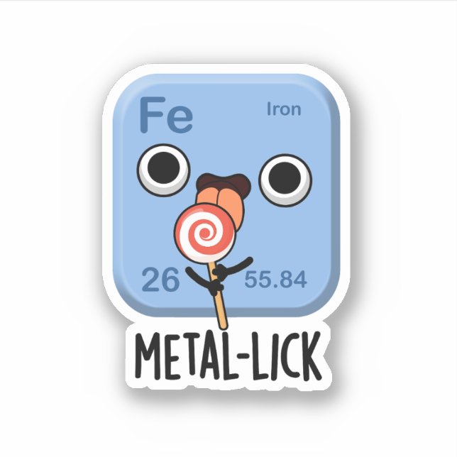 Pegatina Pun Metalizado de Química Funny de lick metalizado (Anverso)