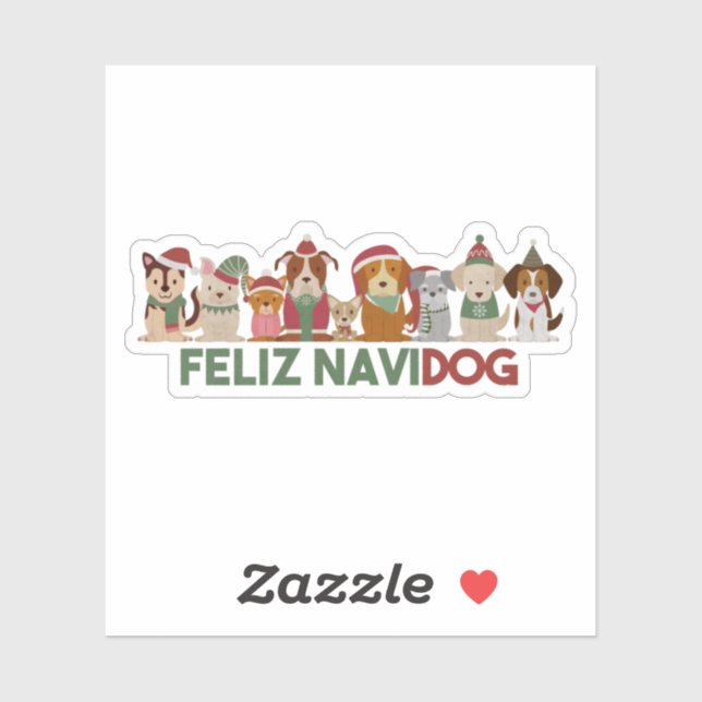 Pegatina Pun navidad: Feliz Navidog (Hoja)