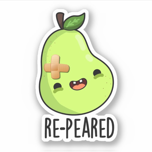 Pegatina Pun Pear Fruit Funny Re-Pearado (Anverso)