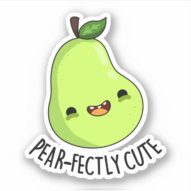 Pegatina Pun Pear Pear Pear, Fruta Cuta Pea (Anverso)