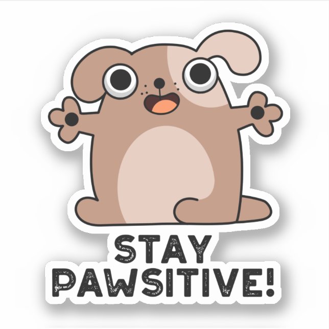 Pegatina Pun Perro Positivo De Mantenimiento (Anverso)