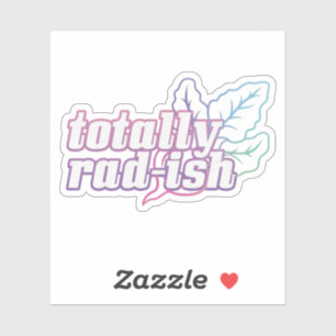 Pegatina Pun retro de verduras: totalmente de moda