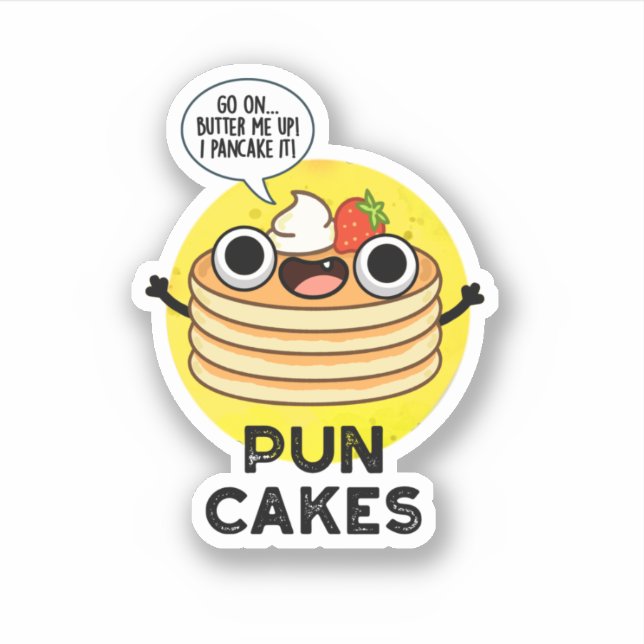 Pegatina Puncakes Funny Pancake Pun (Anverso)