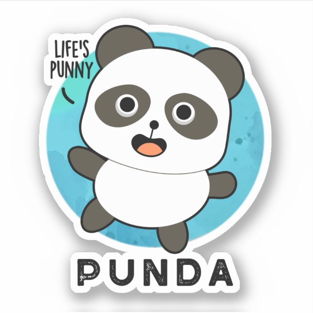 Pegatina Punda Graciosa Animal Panda Pun (Anverso)