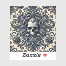 Pegatina Punk barroco - Pilar del cráneo gótico