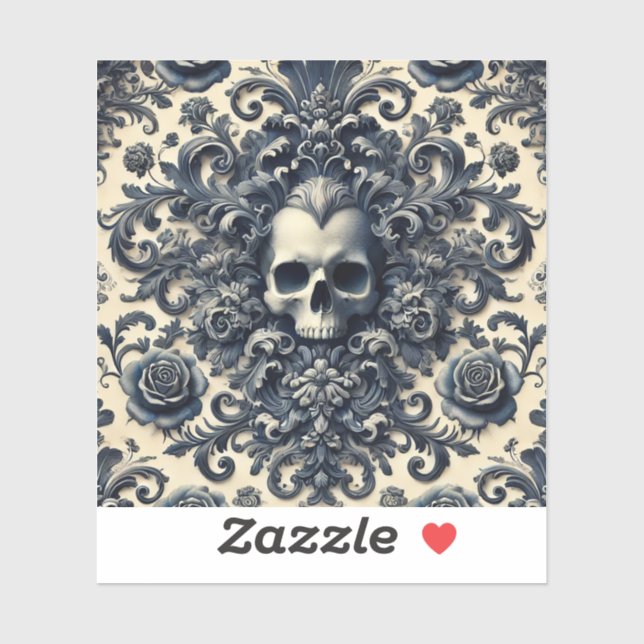 Pegatina Punk barroco - Pilar del cráneo gótico (Hoja)