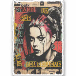 Pegatina Punk Rock Chica Street Art Cita Graffiti Grunge