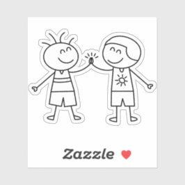 Pegatina Puño alto cinco paz amor feliz