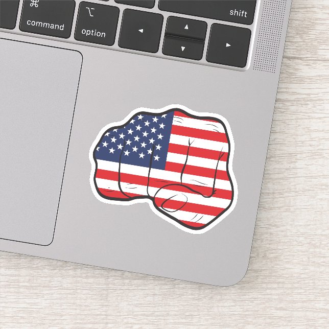 Pegatina Puño de la bandera estadounidense (Detalle)