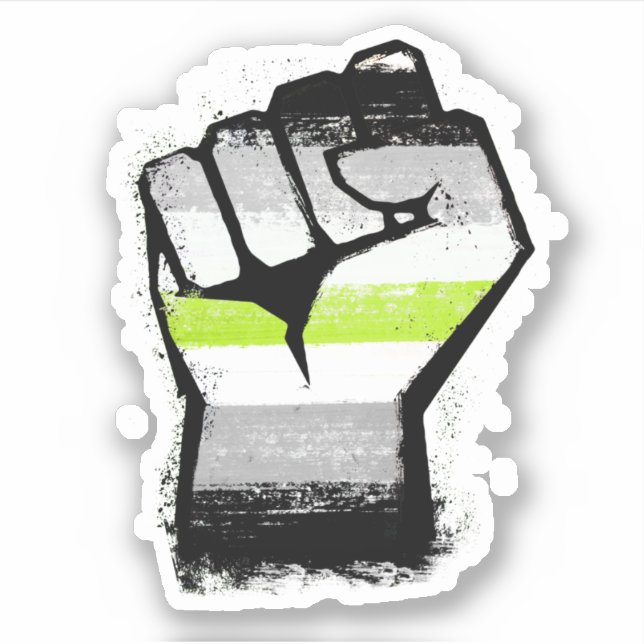 Pegatina Puño de protesta agénero (Anverso)