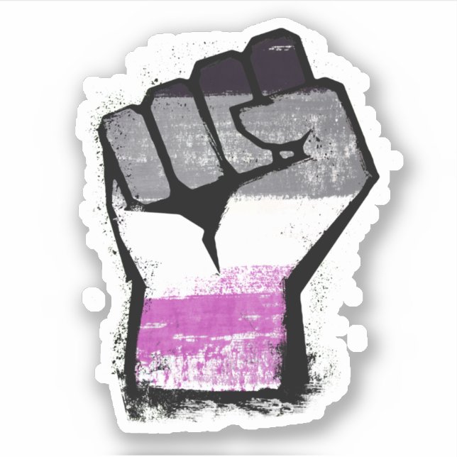 Pegatina Puño de protesta asexual (Anverso)