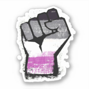 Pegatina Puño de protesta asexual