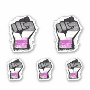 Pegatina Puño de protesta asexual