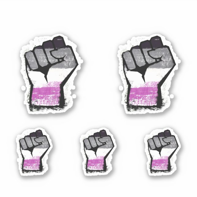 Pegatina Puño de protesta asexual (Anverso)