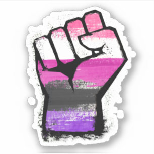 Pegatina Puño de protesta genderfluid