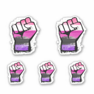 Pegatina Puño de protesta genderfluid