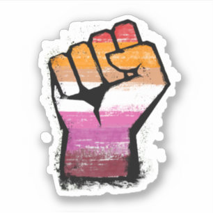 Pegatina Puño de protesta lésbica