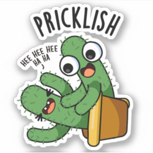 Pegatina Puns divertidos de cactus espinoso 