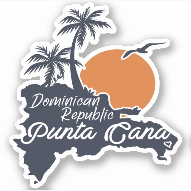 Pegatina Punta Cana Dominican - Vacaciones Familiares Vinta (Anverso)