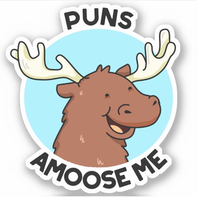 Pegatina Puntis Amoose Me Funny Moose Pun (Anverso)