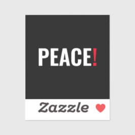 Pegatina Punto de exclamación por la paz blanco negro rojo 