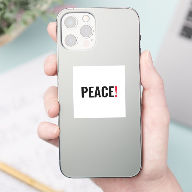 Pegatina Punto de exclamación por la paz blanco rojo negro  (Teléfono)