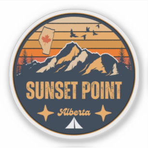 Pegatina Punto del Atardecer, Alberta