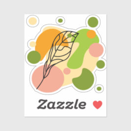 Pegatina Puntos abstractos interesantes con hojas