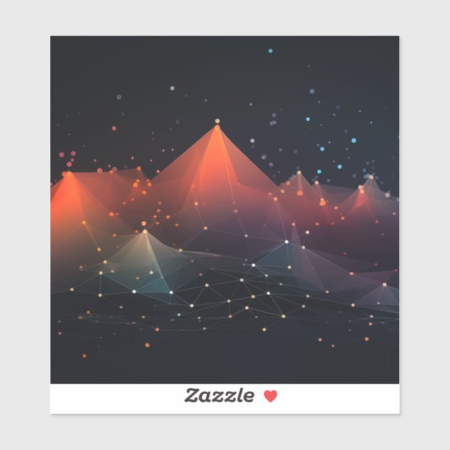 Pegatina Puntos de datos con picos en negro (Hoja)