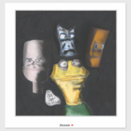 Pegatina Puppets in the dark ( Erica Crooks puppet art )