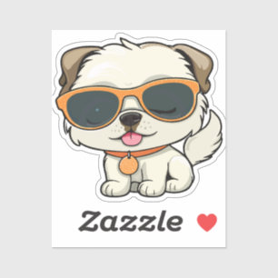 Pegatina puppy with glasses