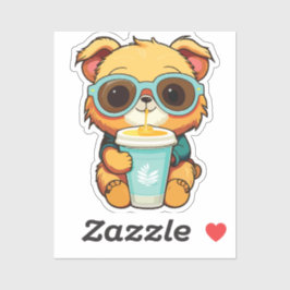 Pegatina puppy with soda