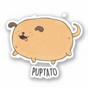 Pegatina Puptato Gracioso Puppy Pun
