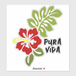 Pegatina Pura Vida Hibiscus Personalizado-Pegatina de vinil