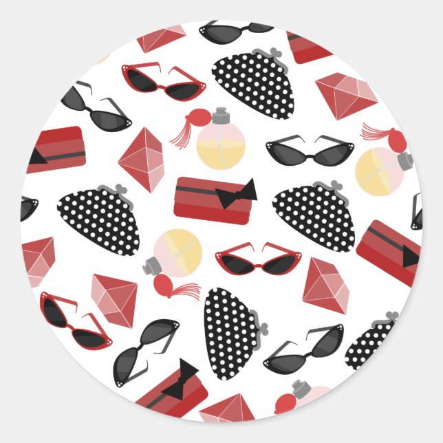 Pegatina Purfume y gafas de sol de Purfume Rojo y  (Anverso)