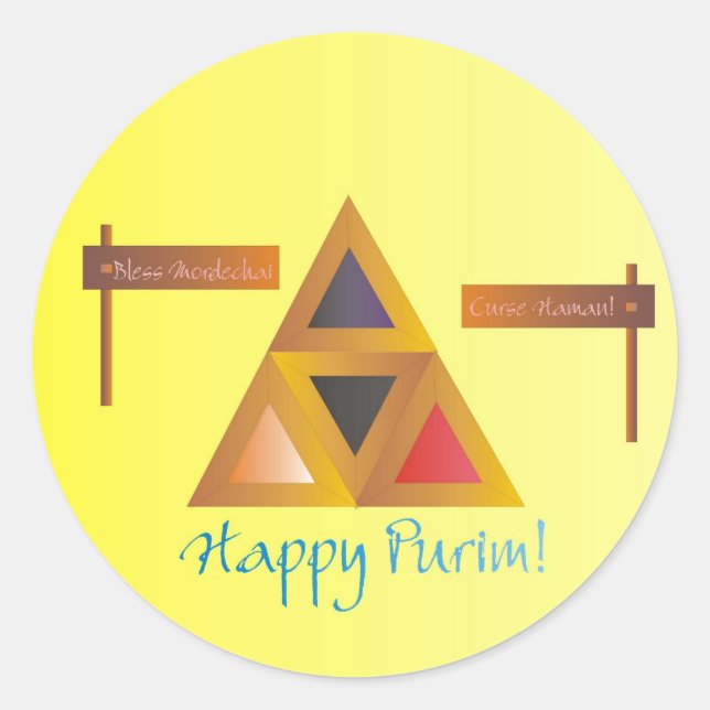 Pegatina Purim Hamantaschen (Anverso)