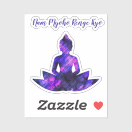Pegatina Purple espiritual Lotus Yoga NamMyohoRengeKyo Seal