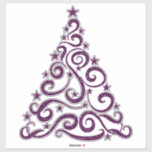 Pegatina Purple Faux Purpurina Swirl Christmas Tree<br><div class="desc">Para artesanías o para el hogar,  decora tus paredes,  ventanas y dondequiera con estos hermosos árboles que recuerdan a los purpurinas. Arte original de Cherie's Art (c)2020</div>