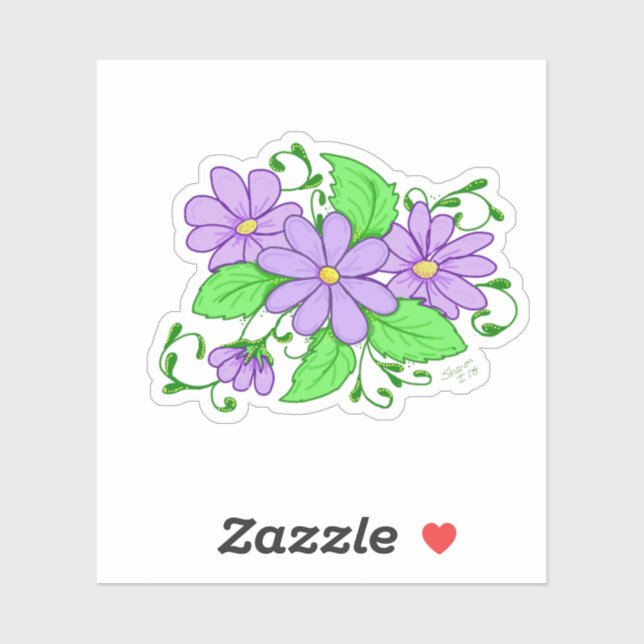 Pegatina Purple Flower Artistic design sticker (Hoja)