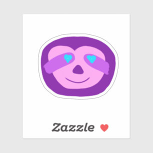 Pegatina Purple Heart Eyes Sloth