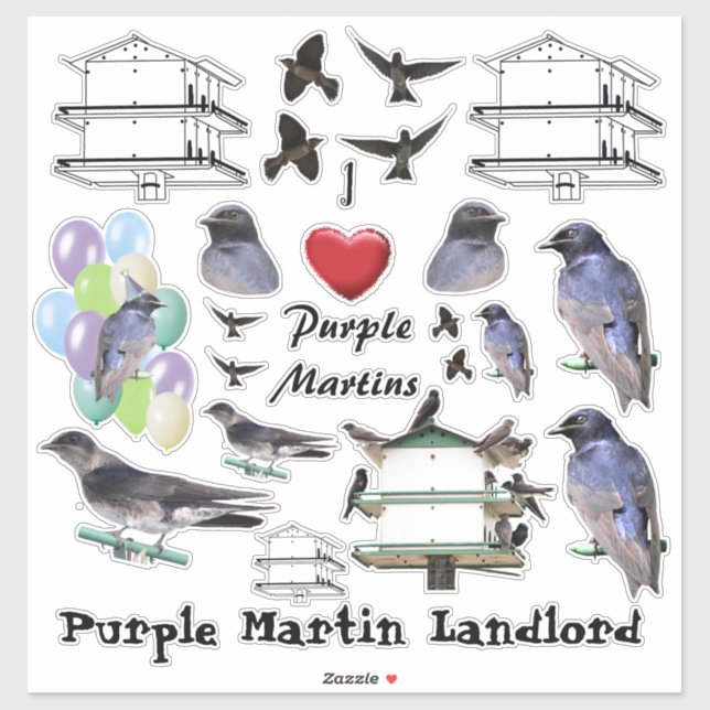 Pegatina Purple Martin Love (Hoja)