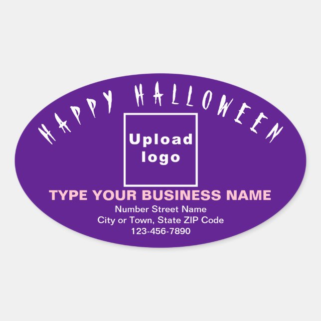 Pegatina Purple Oval de Business Halloween (Anverso)