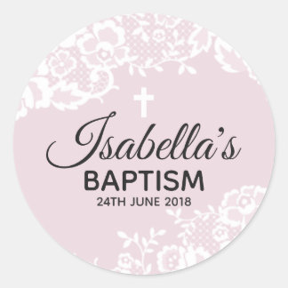 Pegatina Purple White Lace Christening